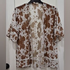 Grace & Emma Cow Print Cardigan